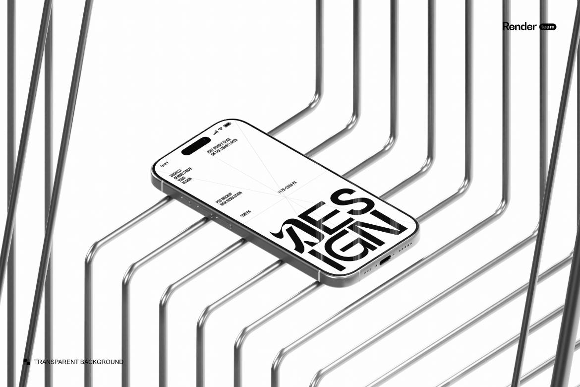 3款暗黑系工业风UI界面设计苹果iPhone 16 Pro展示效果图PS贴图样机模板iPhone 16 Pro Mockup Set , 第6张