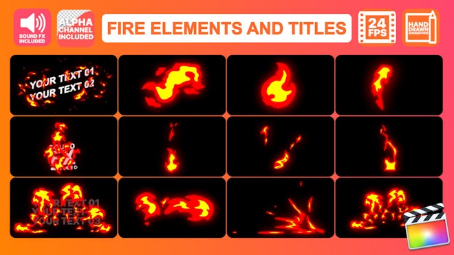 FCPX插件：200多个抽象趣味2D手绘烟雾、闪电、火焰、液体、卡通涂鸦元素背景转场 , 第3张