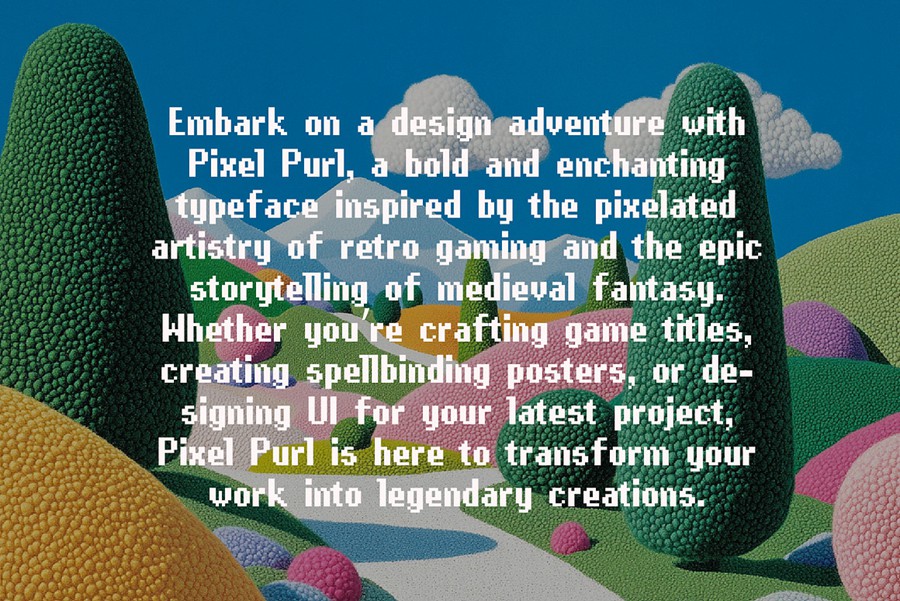 复古可爱像素风电子游戏设计装饰英文字体安装包 Pixel Purl – Lovely 8Bit Pixel Font , 第2张