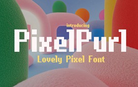 复古可爱像素风电子游戏设计装饰英文字体安装包 Pixel Purl – Lovely 8Bit Pixel Font