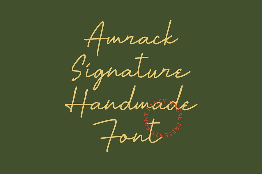 复古品牌杂志包装徽标设计手写英文字体安装包 Amrack Signature Font , 第2张