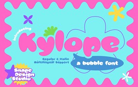 趣味俏皮圆乎乎气泡品牌海报邀请函设计无衬线英文字体 Kylope – Bubble Font