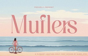 时尚优雅品牌包装婚礼设计衬线英文字体安装包 Muflers – Ligature Serif