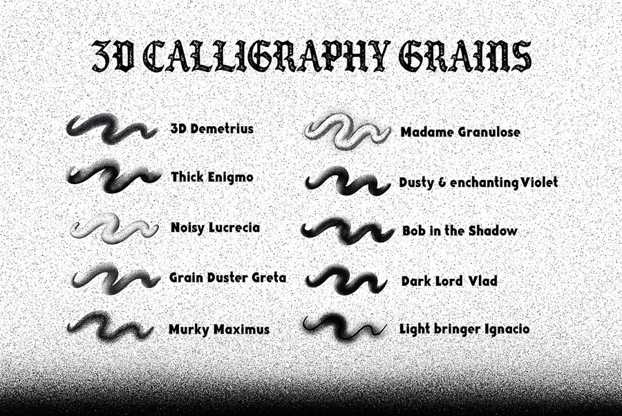 20款复古颗粒燥点3D绘画效果Procreate着色器笔刷画笔素材The Grainers Brush Set , 第10张