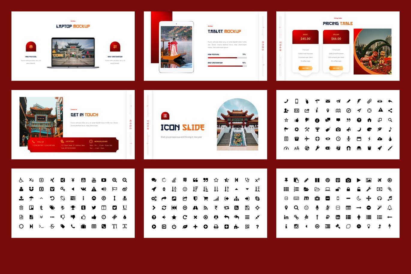 中国风农历新年春节节日年终报表简报图文设计PPT幻灯片模板Liongxi – Chinese Themes Powerpoint Template , 第3张