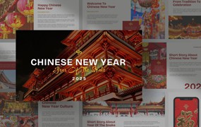 18页2025中国农历新年春节主题年终报表简报演示文稿设计Keynote模板素材Chinese New Year Keynote