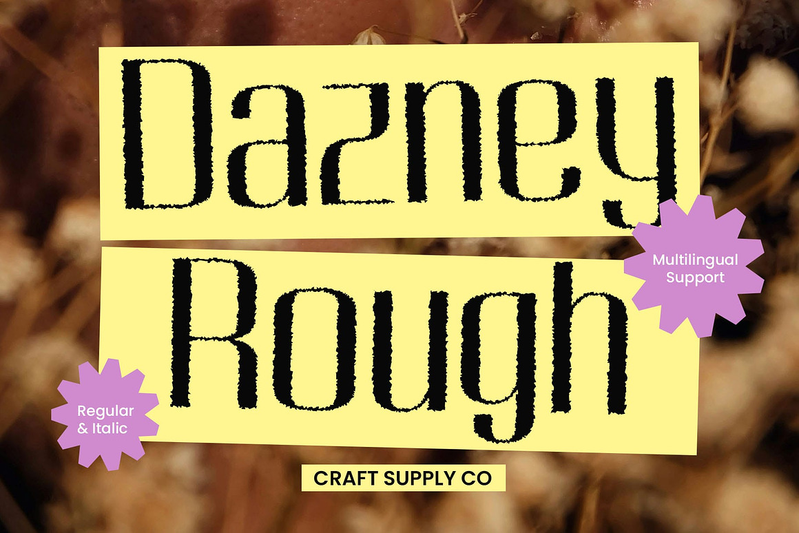 现代时尚品牌海报徽标设计无衬线英文字体安装包 Dazney Rough , 第1张