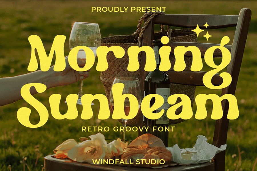 时尚复古杂志海报徽标设计装饰英文字体安装包 Morning Sunbeam – Retro 90s Bold Font , 第1张