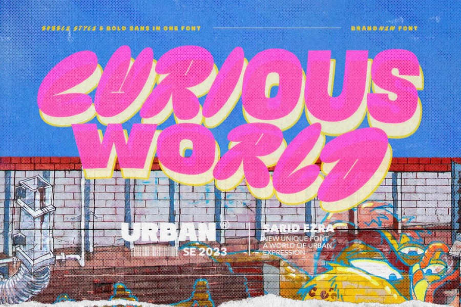 时尚趣味气泡字体无衬线粗体标题装饰字体 Curious World — Fancy Bold Font , 第1张