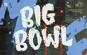 创意美学品牌T恤网站标题设计装饰英文字体安装包 Big Bowl