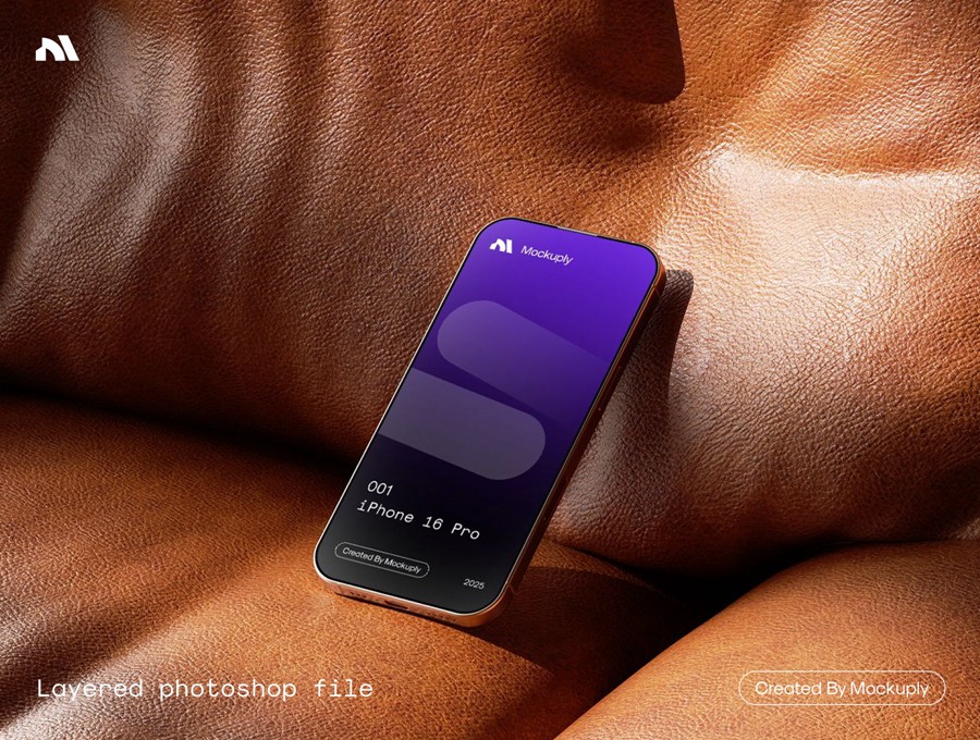 高级真实ui广告界面设计苹果iphone 16 pro手机屏幕展示效果图psd样机模板iPhone 16 Pro 001 Mockup , 第2张