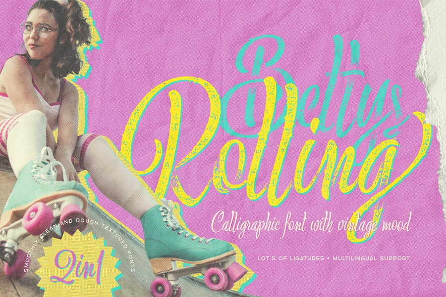 优雅复古品牌海报服装设计手写英文字体安装包 Bettys Rolling Script , 第1张