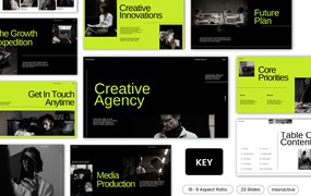 时尚极简企业营销策划演示文稿设计keynote模版 Creative Agency – Keynote