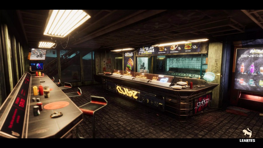 未来科幻赛博朋克风废弃汉堡店酒吧餐厅3D模型UE格式素材Nova Space Burgers – Cyberpunk Abandoned Restaurant – Space Bar + ULAT , 第17张