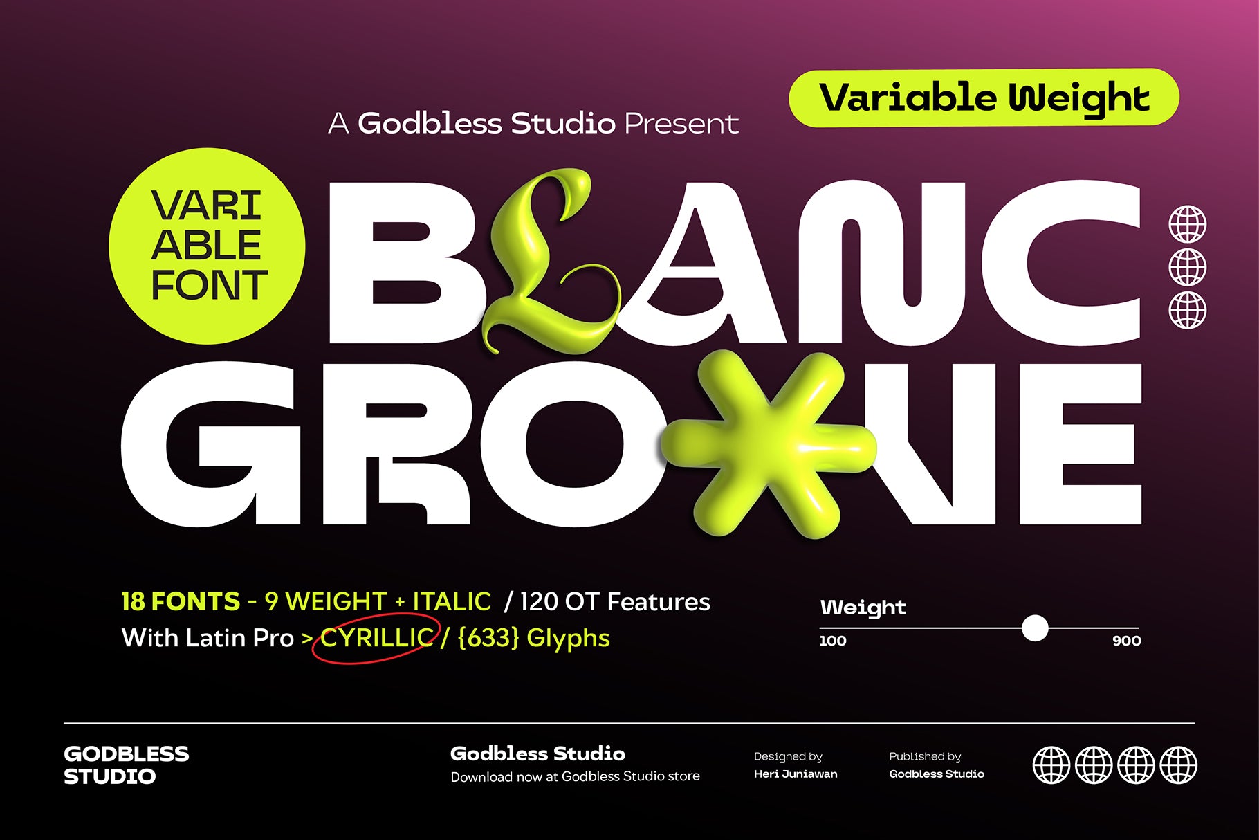 英文字体：18款实验性未来主义可变标题排版logo徽标西文无衬线字体Blanc Groove – Variable Font , 第1张