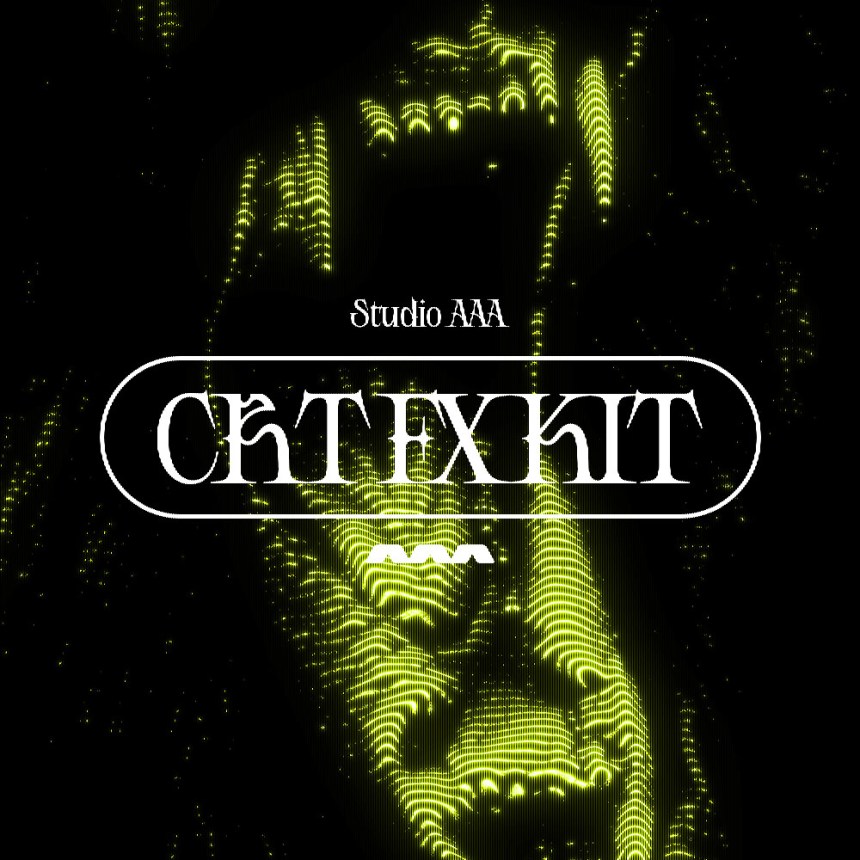 一键式复古CRT电视怀旧风格发光毛刺图案化效果PS动作 Studio AAA CRT FX Kit , 第2张