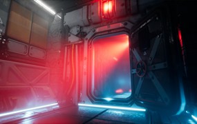 未来科幻太空空间站飞船走廊3D场景UE模型设计素材Pro-TEK Sci-Fi PBR VR Horror Corridor in Space