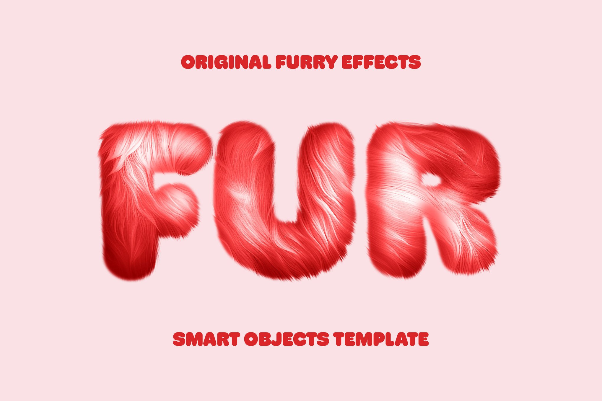 真实动物皮毛字体效果ps文本特效滤镜插件样机 Fur & Grass Text Effect , 第1张