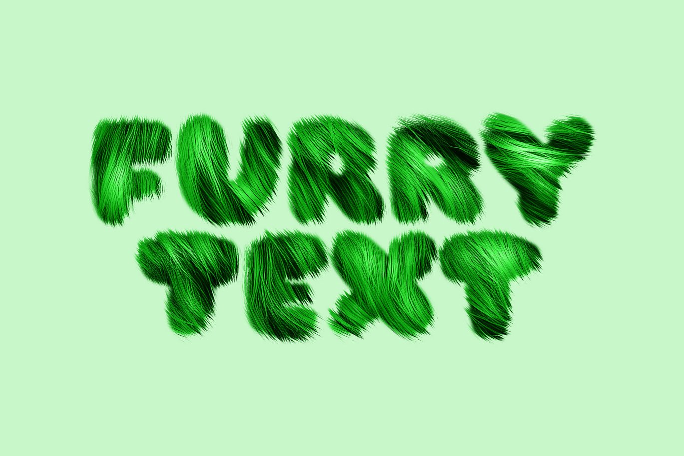 真实动物皮毛字体效果ps文本特效滤镜插件样机 Fur & Grass Text Effect , 第5张