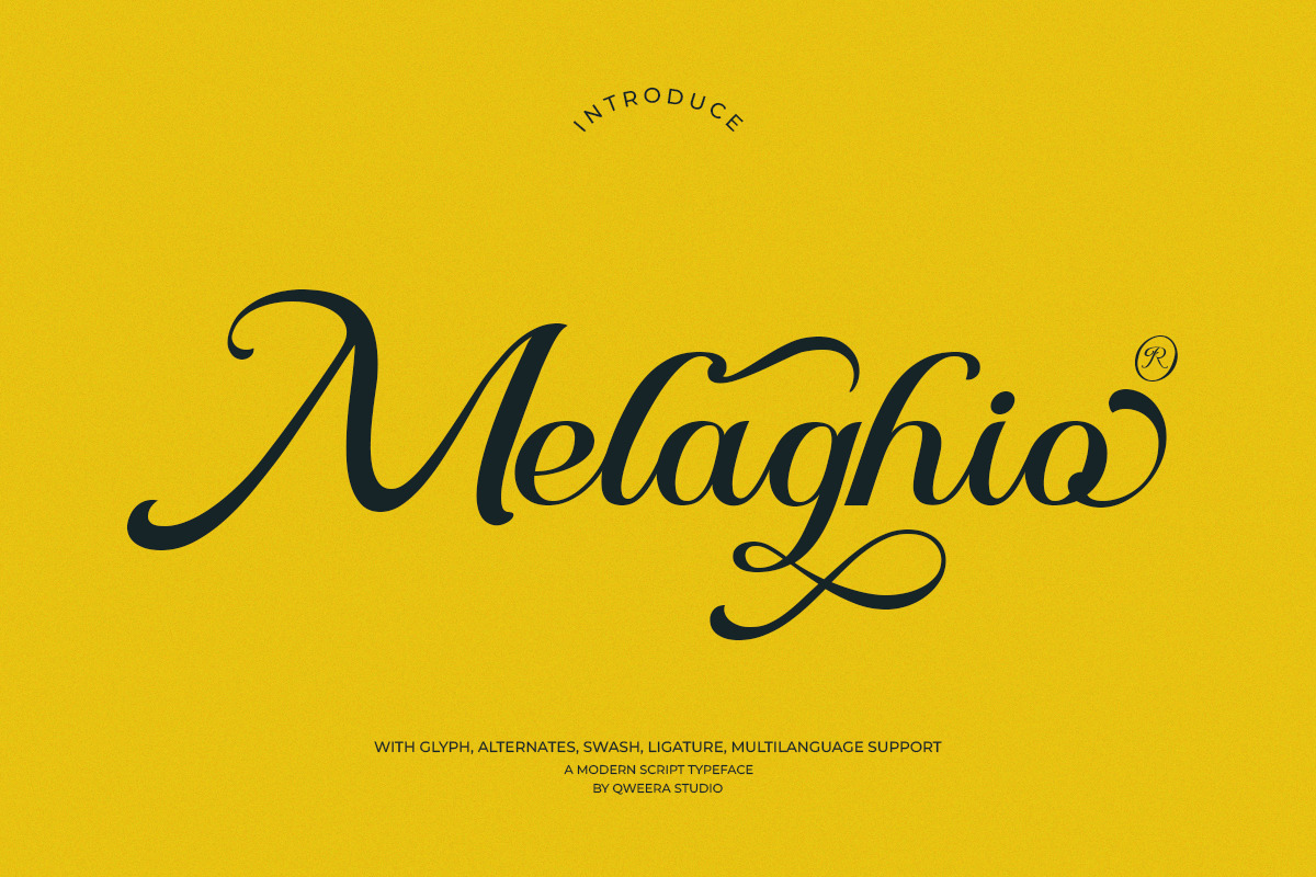 现代优雅品牌杂志海报设计手写英文字体安装包 Melaghio – Elegant Modern Script , 第1张