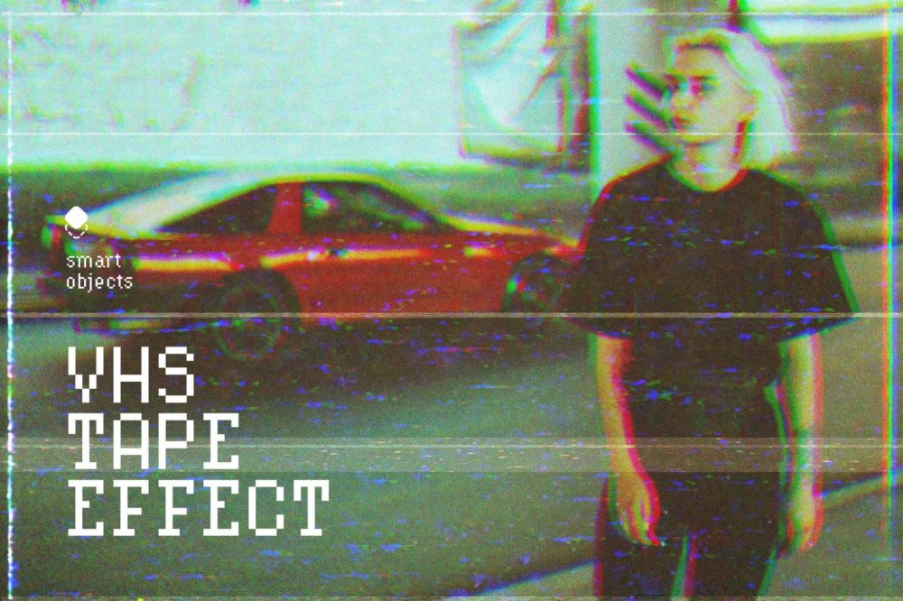 复古故障失真磁带照片效果ps特效滤镜样机 VHS Tape Effect , 第1张