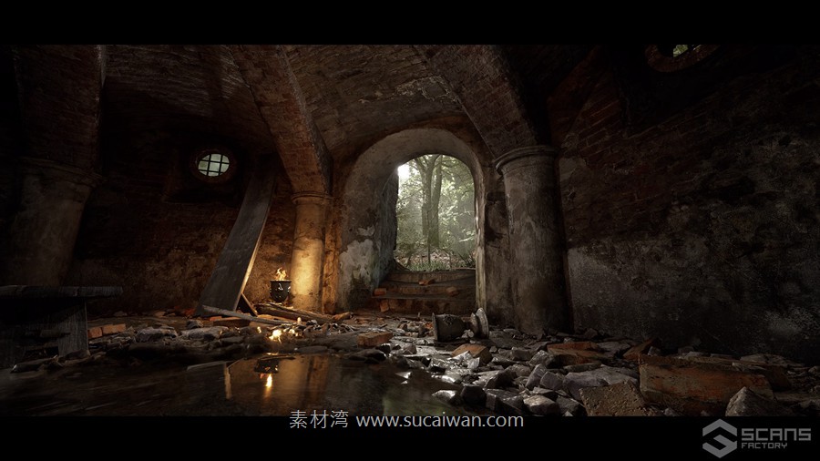 UE5遗落毁坏古墓遗迹建筑3D场景模型素材 Ruined Crypt , 第4张