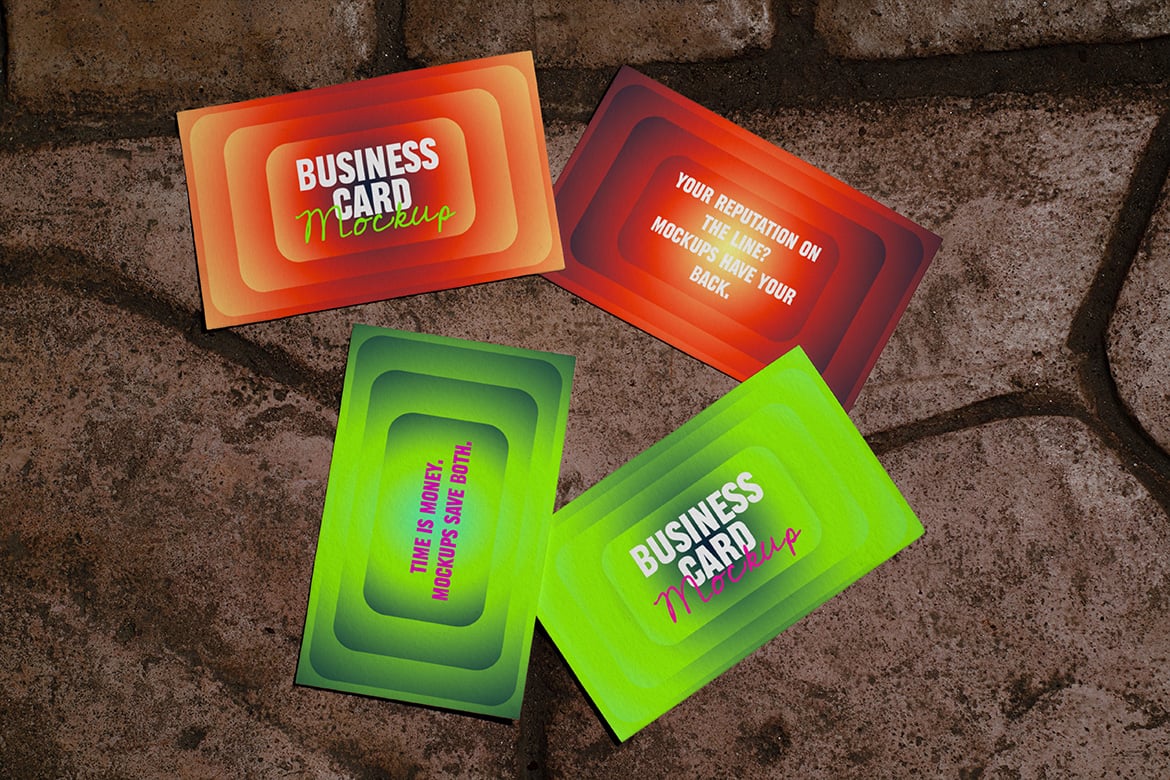 4款个人名片卡片会员卡设计ps展示贴图样机模板素材Business Card Mockup – VOL 2 , 第3张