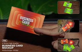 4款个人名片卡片会员卡设计ps展示贴图样机模板素材Business Card Mockup – VOL 2