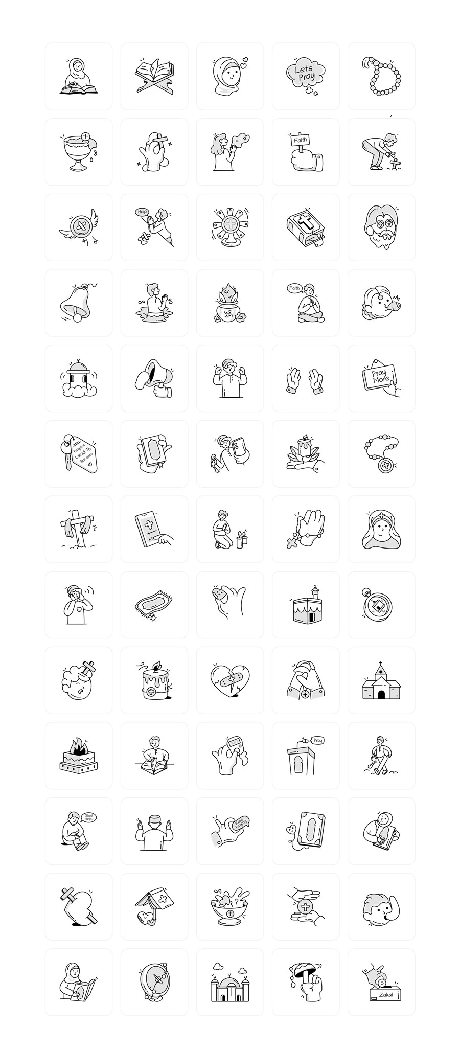 450款涂鸦卡通表情符号人物手绘矢量图形ai/eps/png格式素材450 Zoodle Hand Drawn Illustrations , 第12张