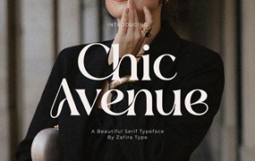 现代优雅品牌邀请函徽标设计衬线英文字体安装包 Chic Avenue Beautiful Serif Font