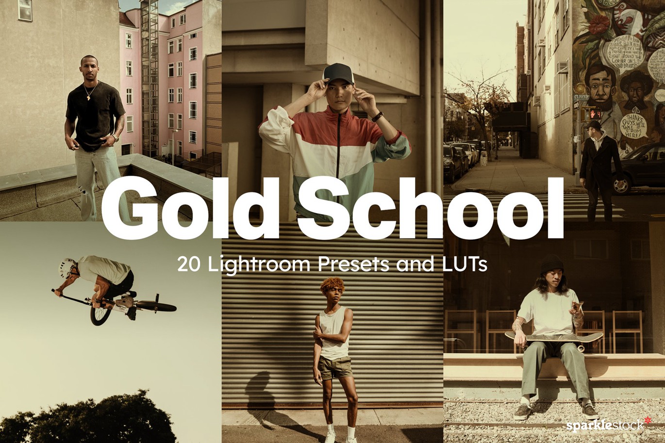 20组金色调复古美学电影摄影照片调色Lightroom&LUTs预设 20 Gold School Lightroom Presets and LUTs , 第1张