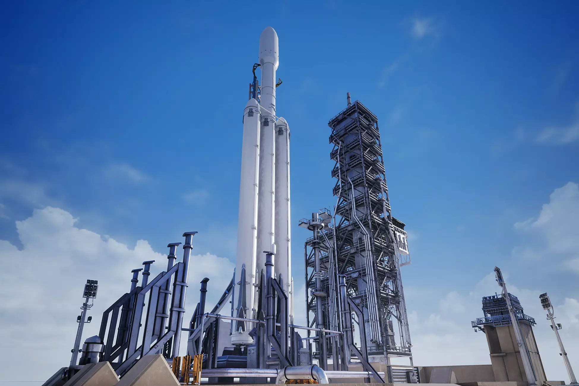 UE5卫星火箭发射空间站场景3D模型设计素材Rocket Launch Pad & Interior Modular Environment , 第1张