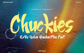 现代复古杂志海报徽标设计手写英文字体安装包 Chuckies – Retro Urban Font