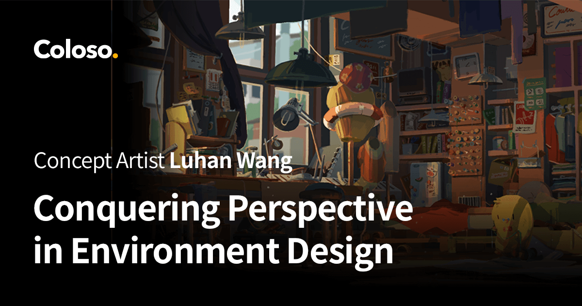 PS Photoshop室内环境概念手绘插画绘画视频教程 中英文字幕 Coloso – Conquering Perspective in Environment Design with Luhan Wang , 第1张